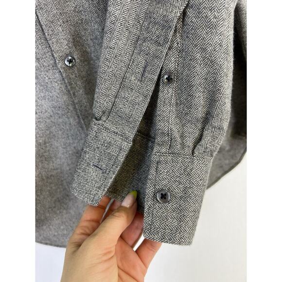 Craig Taylor Egyptian Cotton Button-Down Flannel Shirt Men L USA Made Gray - Picture 10 of 11